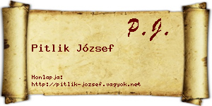 Pitlik József névjegykártya